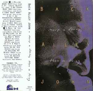 Back Alley John - More A Feeling Than A Living album cover