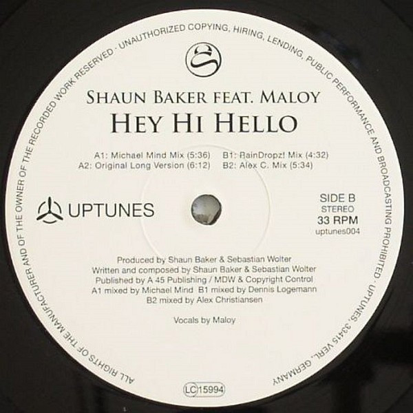 last ned album Shaun Baker Feat Maloy - Hey Hi Hello