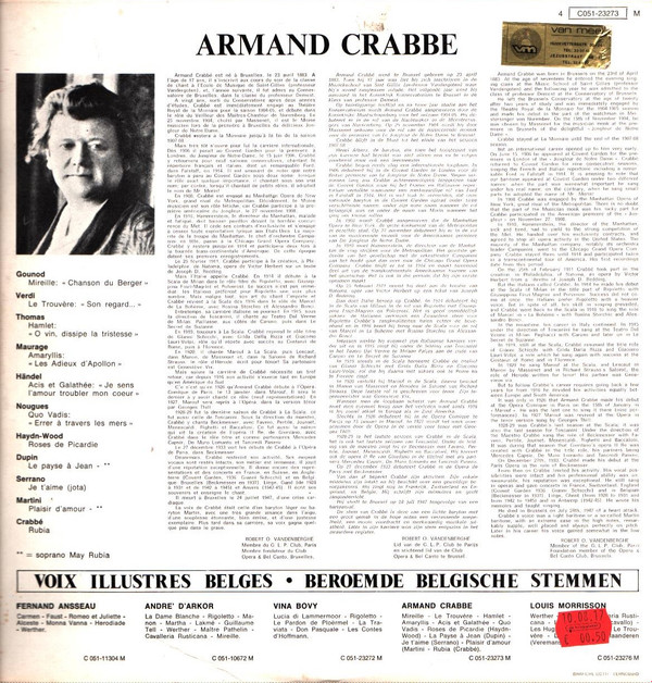 descargar álbum Armand Crabbé - Voix Illustres Belges Beroemde Belgische Stemmen