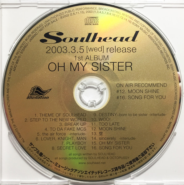 Soulhead – Oh My Sister (2003, CD) - Discogs