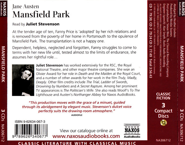 télécharger l'album Download Jane Austen Read By Juliet Stevenson - Mansfield Park album