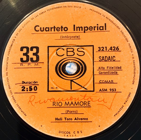 last ned album Cuarteto Imperial - Rio Mamore Entre Palmeras