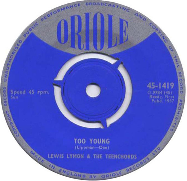 Lewis Lymon And The Teenchords – Too Young / Your Last Chance