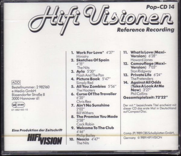last ned album Various - Hifi Visionen Pop CD 14 Reference Recording