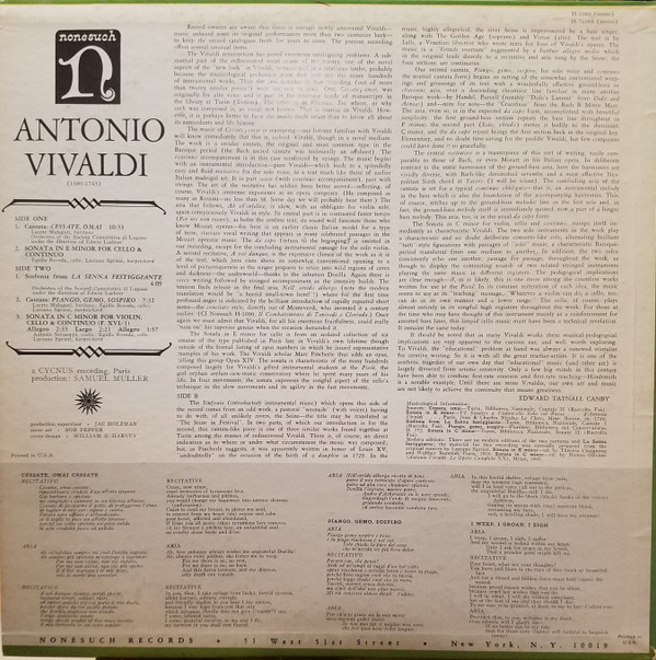last ned album Antonio Vivaldi - Cantatas Sonatas Sinfonia