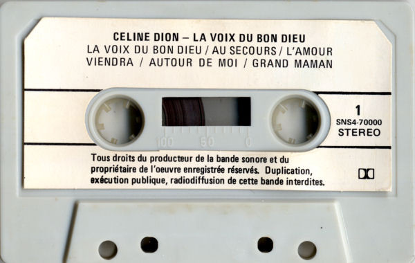 Céline Dion – La Voix Du Bon Dieu (1983, Dolby, Cassette) - Discogs