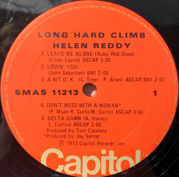 Helen Reddy - Long Hard Climb | Capitol Records (SMAS-11213) - 7