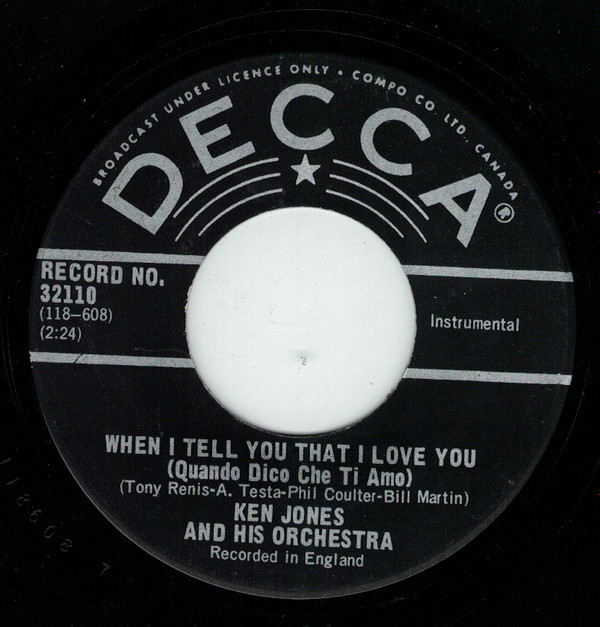 télécharger l'album Ken Jones And His Orchestra - When I Tell You That I Love You Quando Dico Che Ti Amo