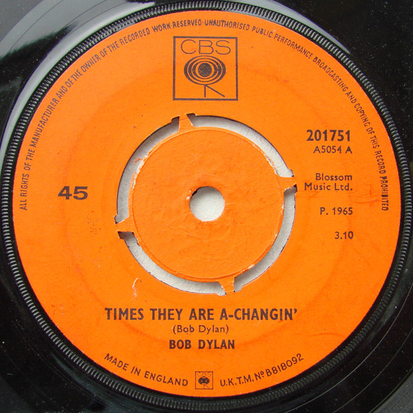 Bob Dylan – Times They Are A-Changin' (1965, Vinyl) - Discogs