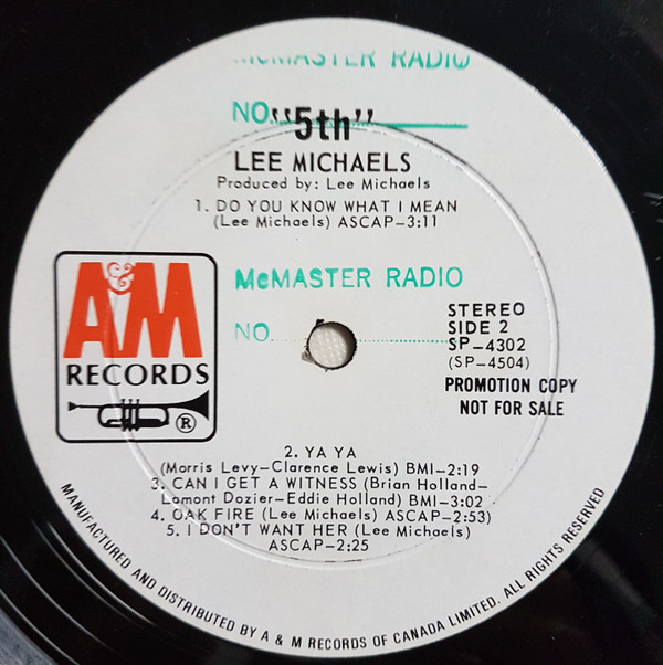 Lee Michaels - 5th | A&M Records (SP-4302) - 4