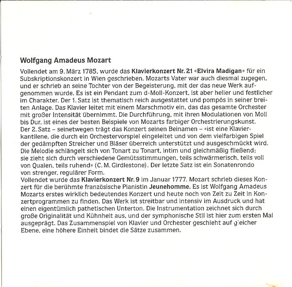 Mozart - Klavierkonzerte KV 467 "Elvira Madigan" Und KV 271 "Jeunehomme" | Viola (220 011-2) - 6