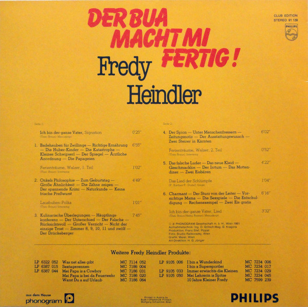 baixar álbum Fredy Heindler - Der Bua Macht Mi Fertig