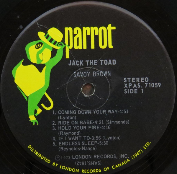 Savoy Brown - Jack The Toad | Parrot (XPAS 71059) - 5