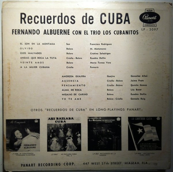 last ned album Fernando Albuerne Con El Trio Los Cubanitos - Recuerdos De Cuba