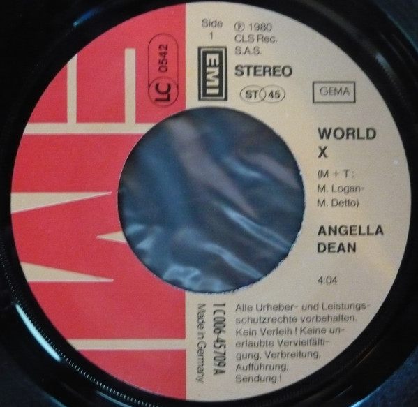 Angella Dean - World X / Now And Forever | EMI (1C 006-45 709) - 2