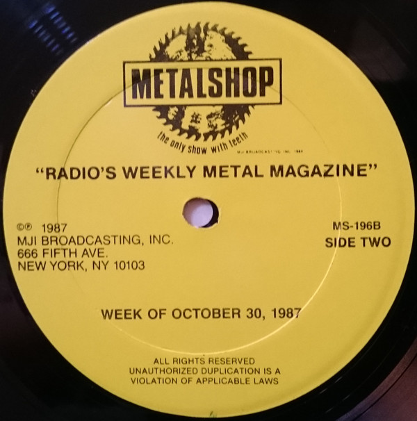 Album herunterladen Various - Metalshop Radios Weekly Metal Magazine Week Of October 30 1987