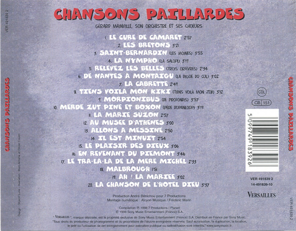 Album herunterladen Gérard Mainville, Son Orchestre et Ses Choeurs - Chansons Paillardes