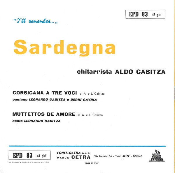 baixar álbum Aldo Cabitza - Ill Remember Sardegna