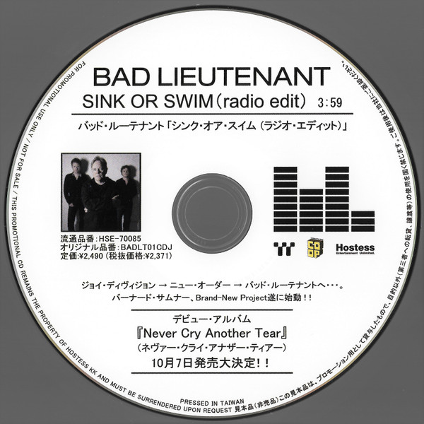 Bad Lieutenant – Sink Or Swim (Radio Edit) (2009, CD) - Discogs