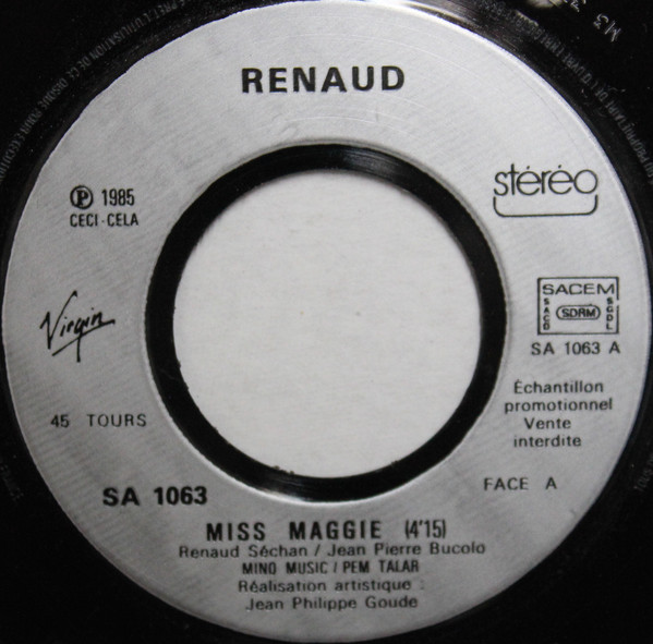 Disque vinyle 45 tours spécial Juke-Box de RENAUD - Miss Maggie dans   pour Collector's Boutique