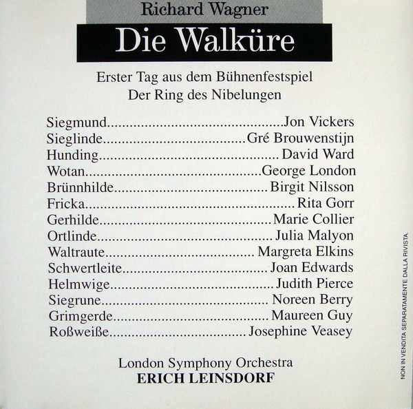 ladda ner album Richard Wagner Nilsson Vickers London, London Symphony Orchestra, Erich Leinsdorf - Die Walküre Atto III