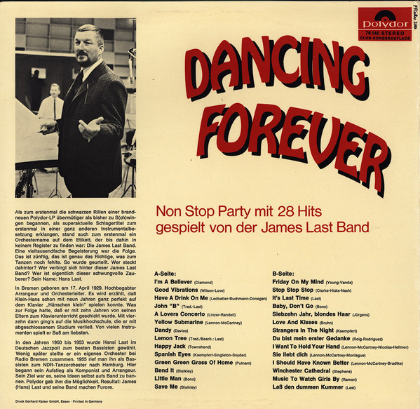 télécharger l'album James Last Band - Dancing Forever Non Stop Party Mit 28 Hits Gespielt Von Der James Last Band