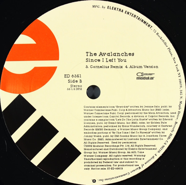 The Avalanches - Since I Left You | Elektra (ED 6351) - 2