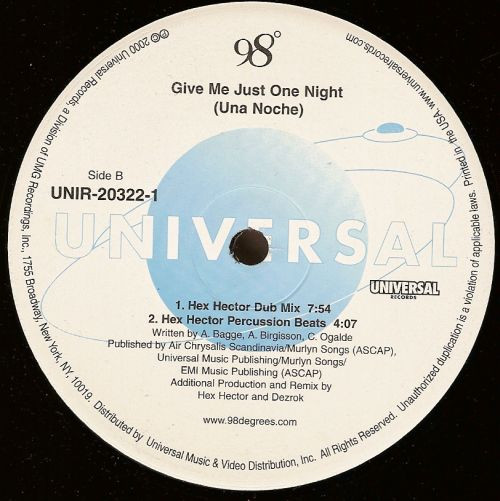 98 Degrees – Give Me Just One Night (Una Noche) (2000, Vinyl