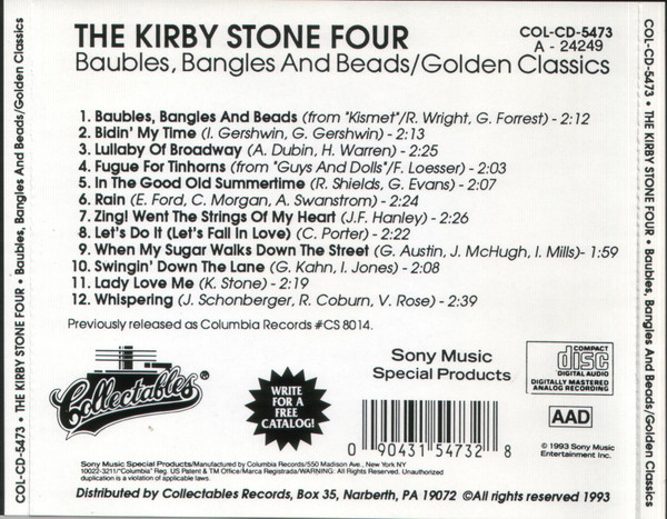 last ned album The Kirby Stone Four - Baubles Bangles And Beads