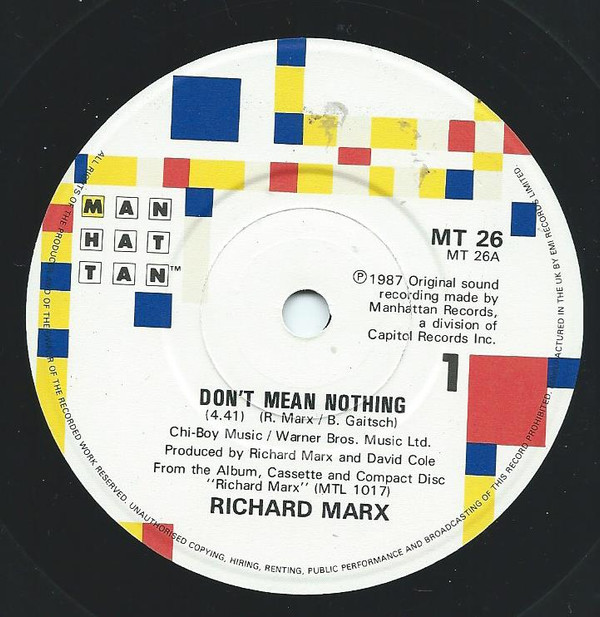 last ned album Richard Marx - Dont Mean Nothing