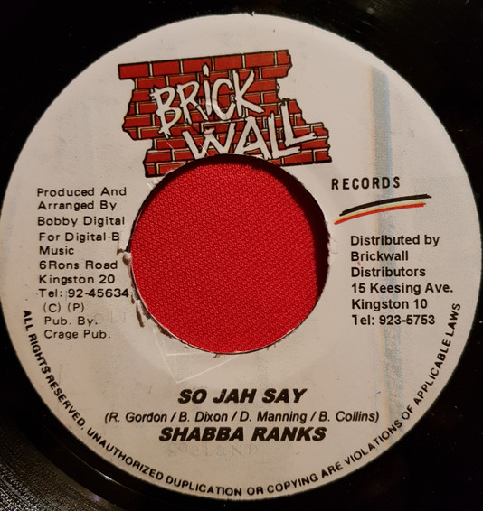 Shabba Ranks – So Jah Say (1997, Vinyl) - Discogs