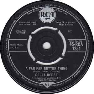 Della Reese A Far Far Better Thing 1961 Vinyl Discogs