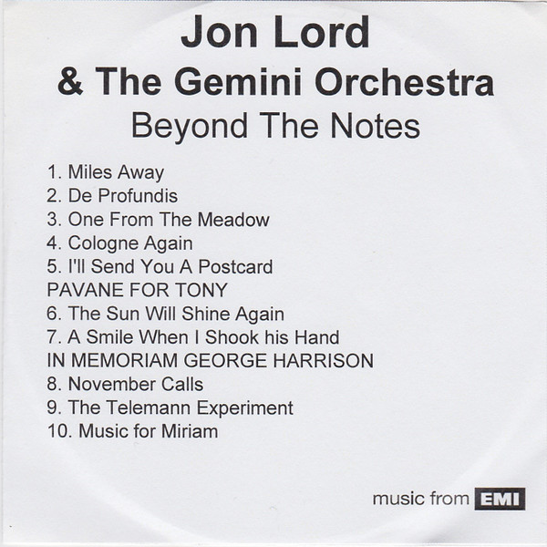 descargar álbum Jon Lord & The Gemini Orchestra - Beyond The Notes