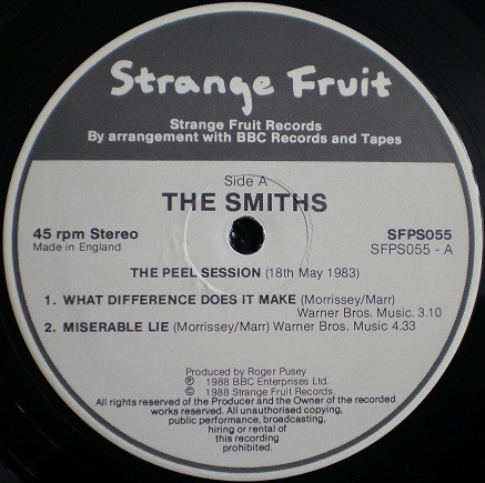 The Smiths - The Peel Sessions | Strange Fruit (SFPS 055) - 3