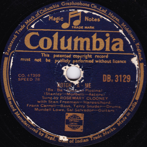 Rosemary Clooney – Botch-A-Me / Half As Much (1952, Shellac) - Discogs