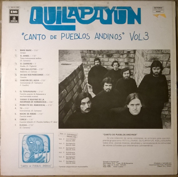 last ned album Quilapayún - Canto De Los Pueblos Andinos Vol3