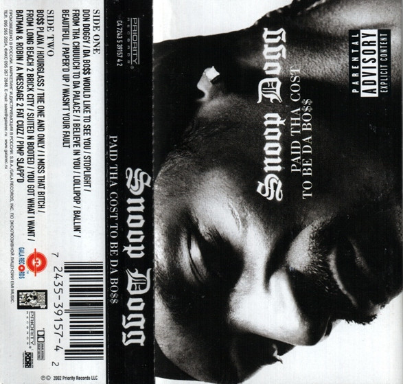 filosofisk vakuum løst Snoop Dogg – Paid Tha Cost To Be Da Bo$$ (2002, Cassette) - Discogs
