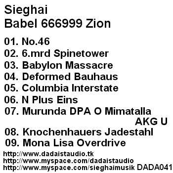 ladda ner album Sieghai - Babel 666999 Zion