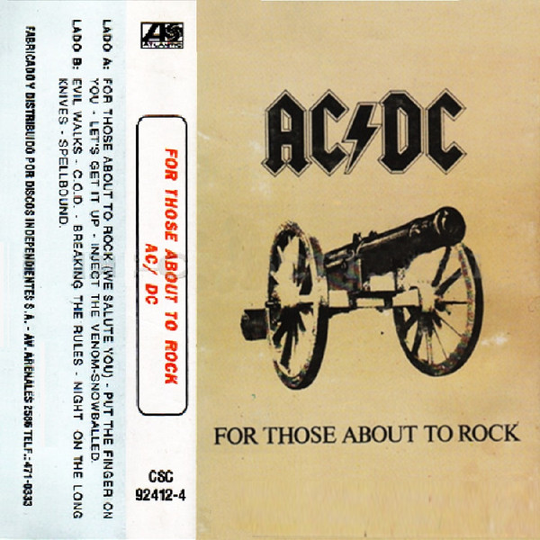 Undskyld mig Porto Bestået AC/DC – For Those About To Rock (We Salute You) (Cassette) - Discogs