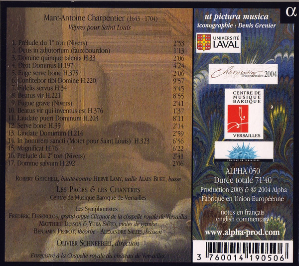 baixar álbum MarcAntoine Charpentier Les Pages & Les Chantres Centre De Musique Baroque De Versailles, Olivier Schneebeli - Vêpres Pour Saint Louis