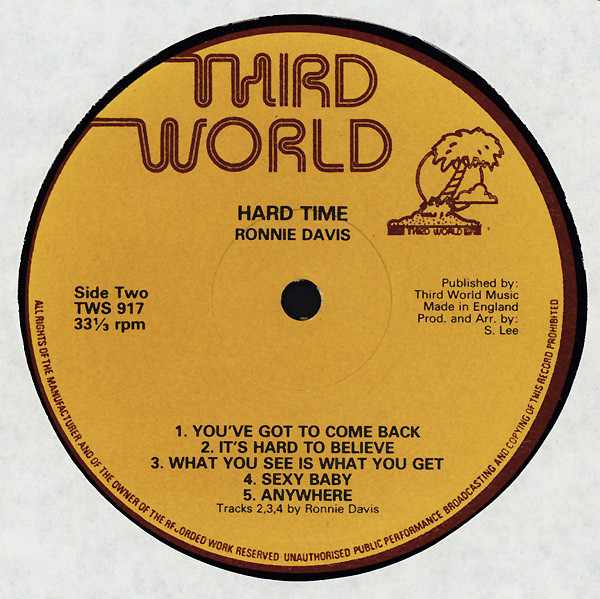 télécharger l'album Ronnie Davis - Hard Times