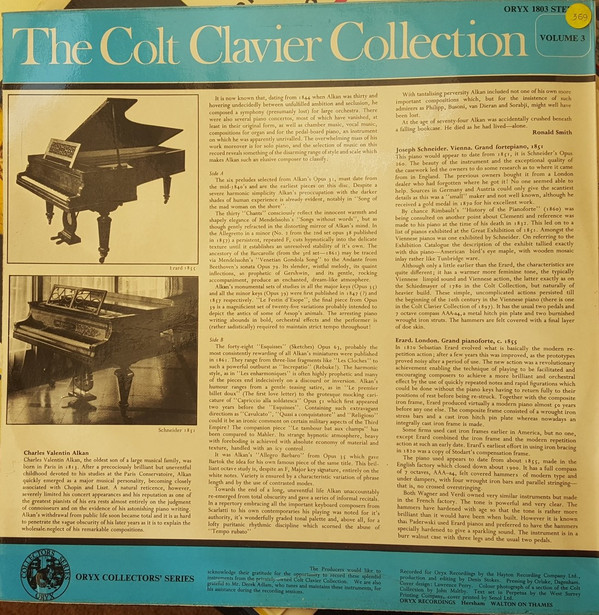 télécharger l'album CharlesValentin Alkan, Ronald Smith - The Colt Clavier Collection Vol 3