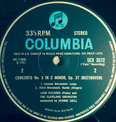 descargar álbum Beethoven, Leon Fleisher, George Szell & The Cleveland Orchestra - Piano Concerto No 3 In C Major Op 37