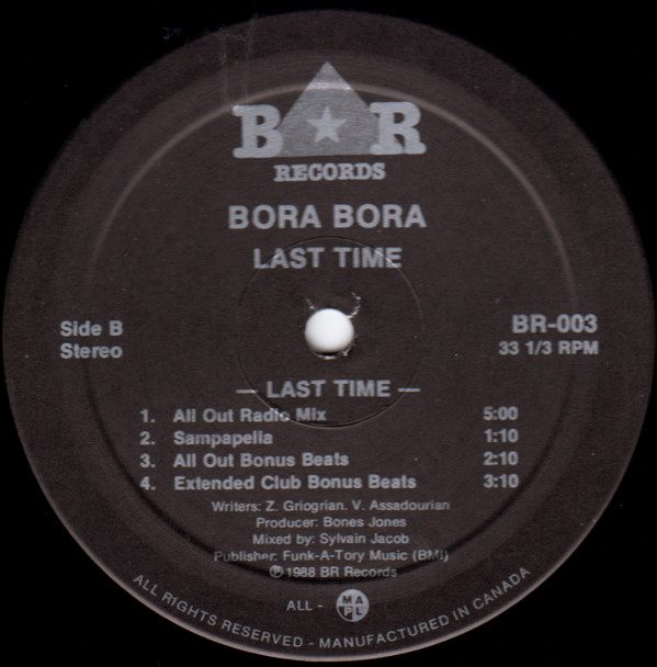 Bora Bora - Last Time | BR Records (BR-003) - 4