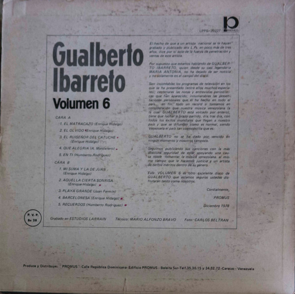 baixar álbum Gualberto Ibarreto - Volumen 6