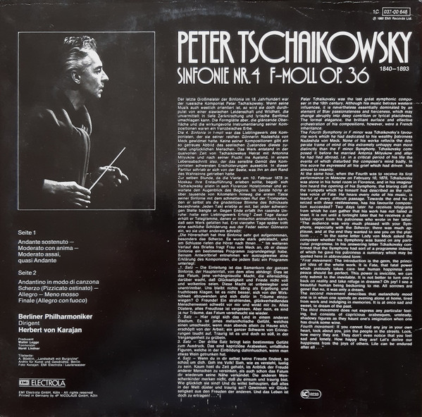 ladda ner album Tschaikowsky, Berliner Philharmoniker, Herbert von Karajan - Tschaikowsky Sinfonie Nr 4