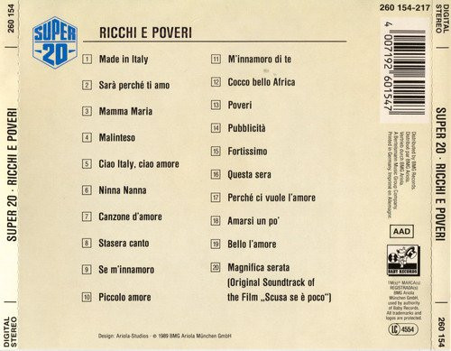 last ned album Ricchi E Poveri - Super 20