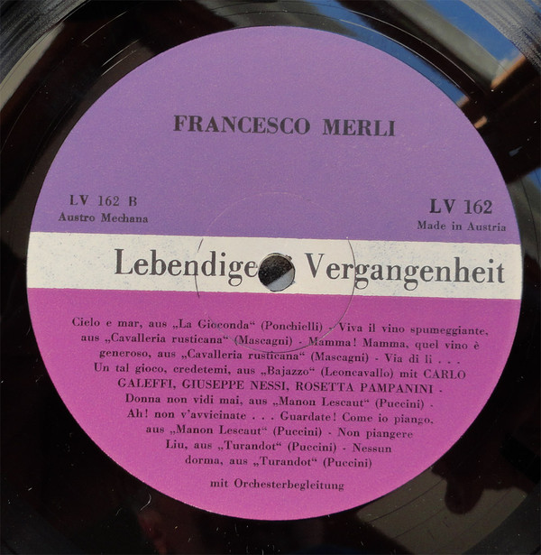 descargar álbum Francesco Merli - Lebendige Vergangenheit Francesco Merli