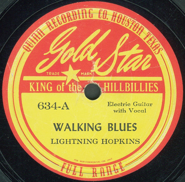 Lightning Hopkins – Walking Blues / Lightning Blues (1948, Shellac 