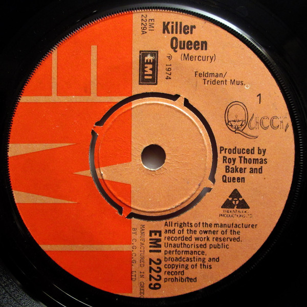 Queen – Killer Queen (1974, Vinyl) - Discogs